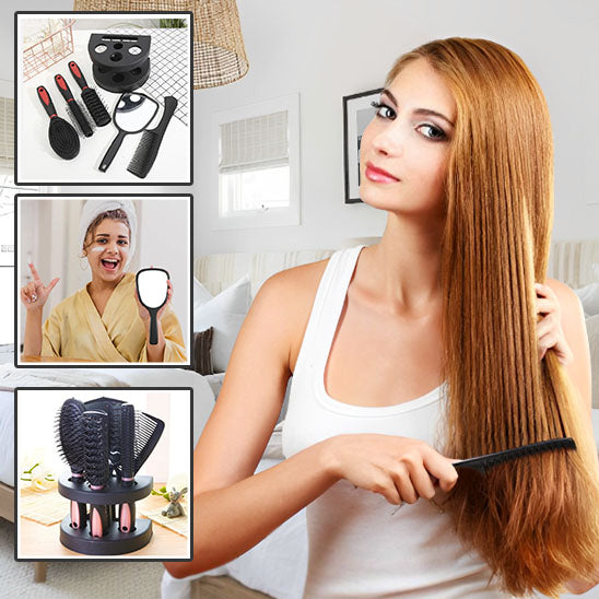 Ensemble de Brosses a Cheveux avec Support