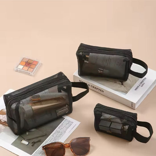Sac à Cosmétiques Transparent en Maille