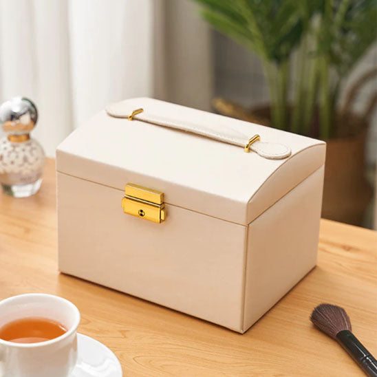 Boîte à Bijoux Multifonction en Cuir