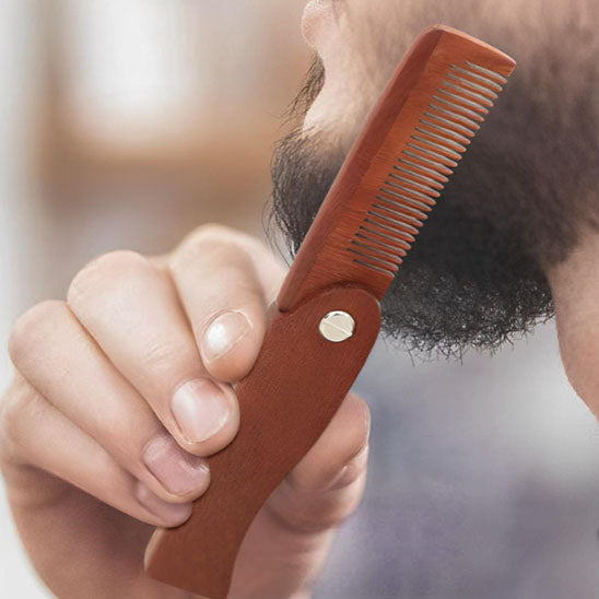 Peigne à Barbe Pliant en Bois