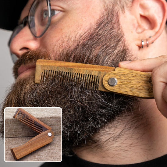 Peigne à Barbe Pliant en Bois