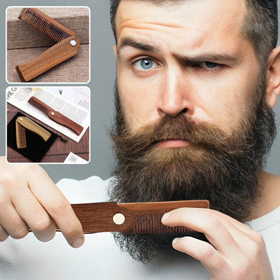 Peigne à Barbe Pliant en Bois