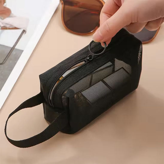 Sac à Cosmétiques Transparent en Maille