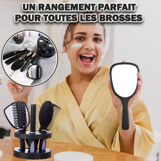 Ensemble de Brosses a Cheveux avec Support