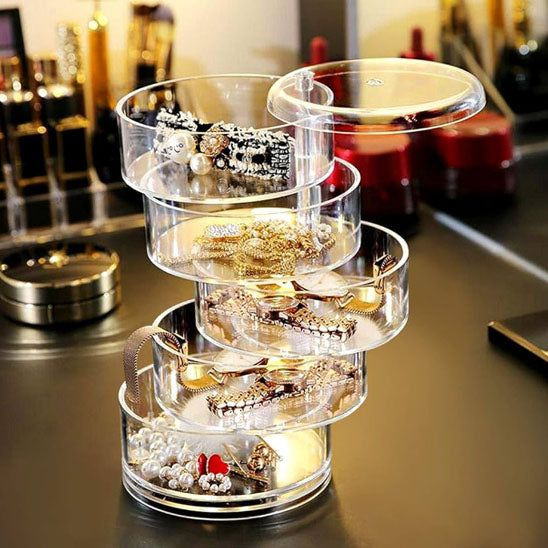 Boîte à Bijoux Ronde Transparente